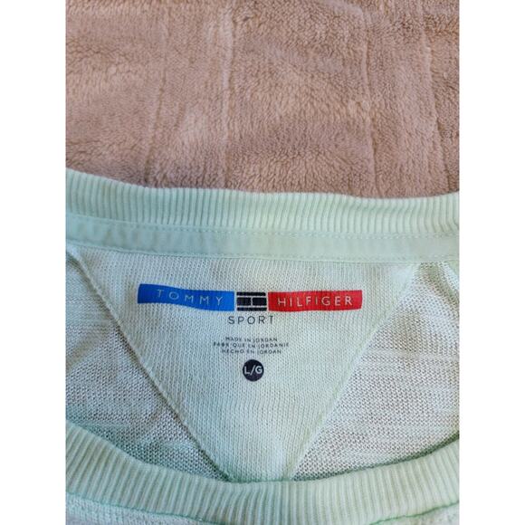 Tommy Hilfiger Sport Womens Large Roll-Tab Lightweight Slub Shirt - Picture 2 of 5